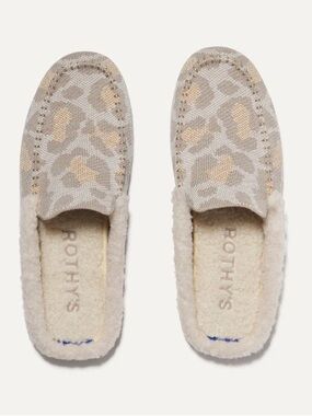 Rothy’s The Slipper Cozy Cat Gray Knit Fuzzy Lined Lounge Shoes Size 10